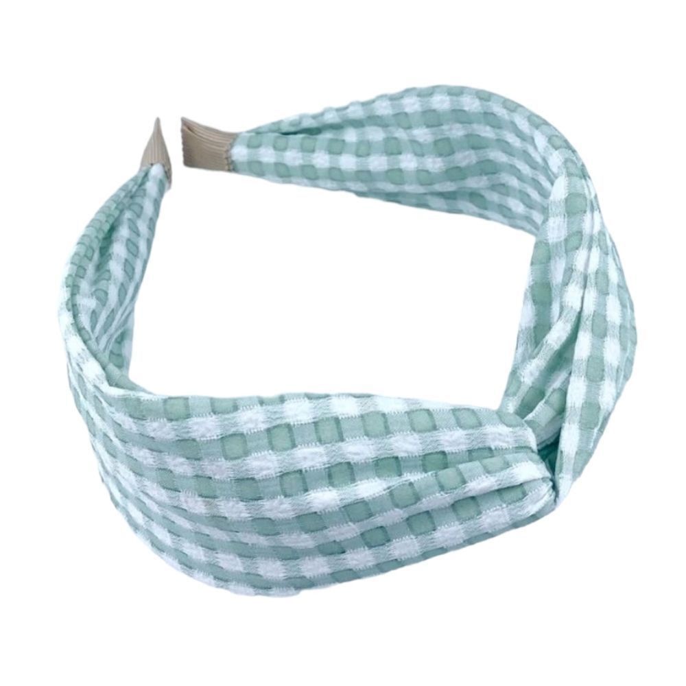 Gingham Print Twist Headband